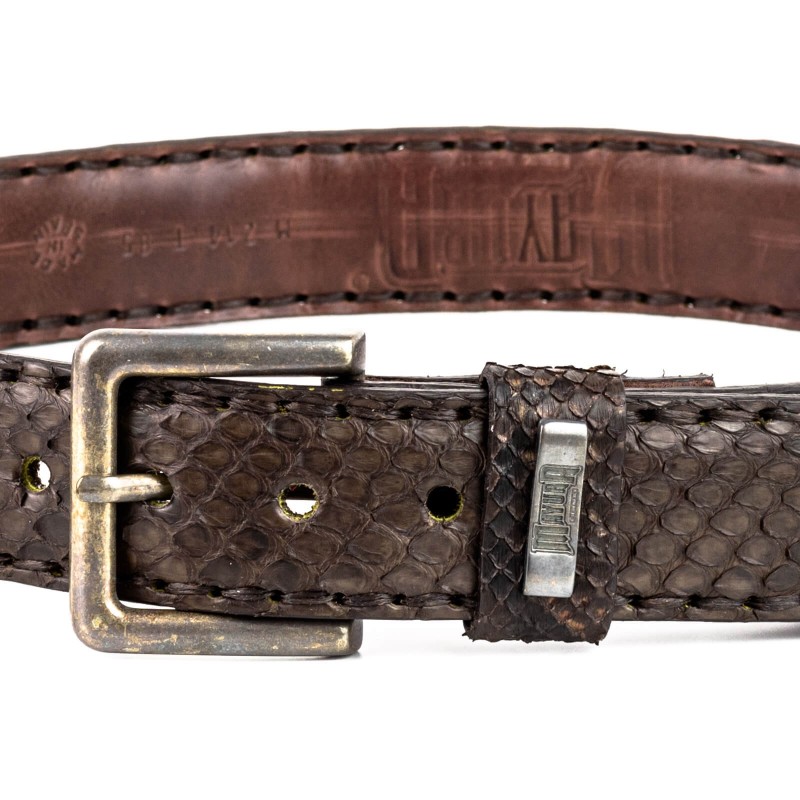 ? Belt 214 in Crocodile / Python Brown | MAYURA BOOTS